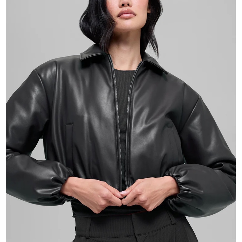 Alo Women's Black Faux Leather Jacket